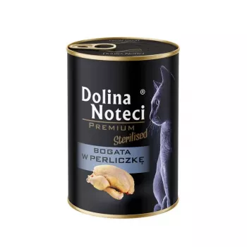 Šlapias kačių ėdalas Dolina Noteci Premium Sterilised – patarškos, 400 g skardinė, pilnavertis suaugusių kačių pašaras