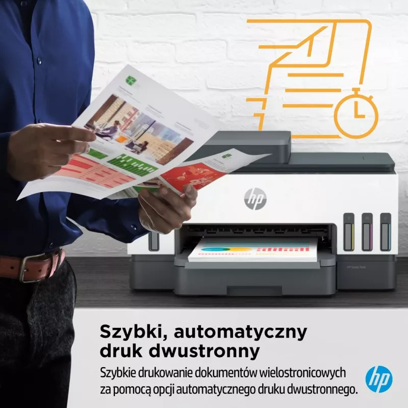 Daugiafunkcis spausdintuvas HP Smart Tank 750 su nuolatiniu rašalu, spalvotas, Wi-Fi, Smart App, dvipusis, ADF automatinis dokumentų tiektuvas