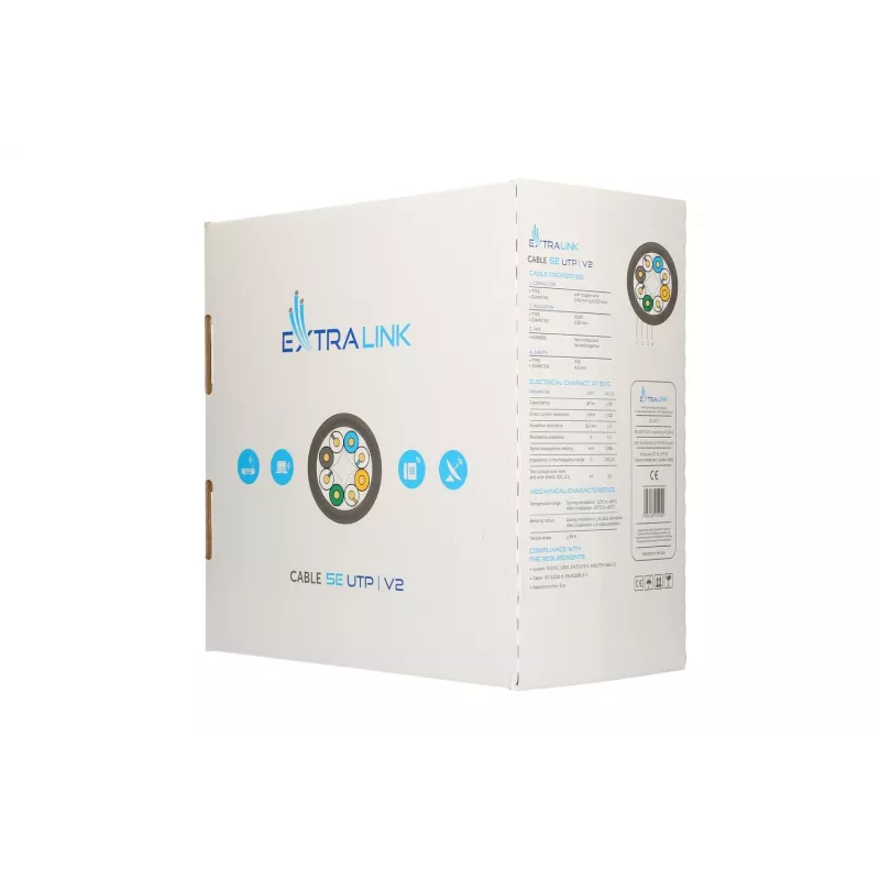 Extralink vytos poros kabelis CAT5E UTP (U/UTP) V2 vidaus 305M