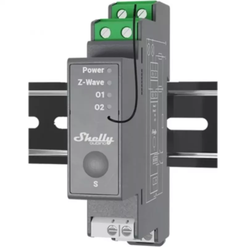 Kietojo kūno relė Shelly Wave Pro 2 2 kanalų 25 A 110–240 V DIN bėgelis, 868.4 MHz