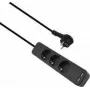 Helos ADVANCED 3-jų lizdų ilginimo laidas su USB įkrovikliu, juodas, 1,5 m