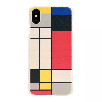 Dėklas iPhone X/XS iš medžio ir polikarbonato, baltais rėmeliais