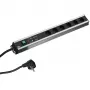 Bachmann 300.012 PDU Basic maitinimo skirstytuvas, 6 AC lizdų, 2U, 2 m kabelis, juoda/pilka
