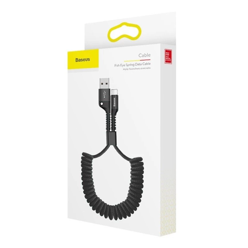 Baseus Spring-loaded Lightning kabelis 1m 2A (juodas)