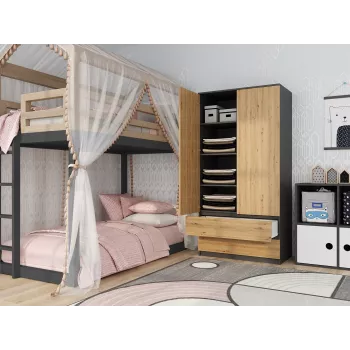 Topeshop SZAFA MALWA AN/AR K bedroom wardrobe/closet 5 shelves 2 durelės(s)
