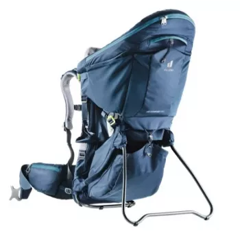 Kūdikio nešimo kuprinė Deuter Kid Comfort Pro, mėlyna, poliamidas, max 22 kg, skėtis nuo saulės, šoninė kišenė