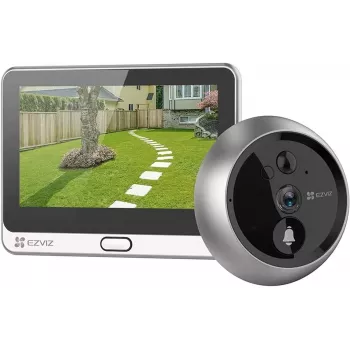 Vaizdo domofonas EZVIZ DP2C 2 MP, 4,3 colio ekranas, Wi‑Fi, PIR judesio detektorius, MicroSD iki 512 GB, lauke/viduje, auksinė