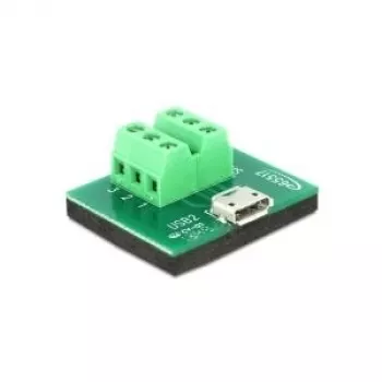 Adapteris Micro USB į gnybtų bloką DeLOCK 65517, juodas/žalias