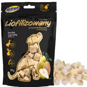 Liofilizuotas šunų skanėstas Hilton su antiena ir kriauše, 50 g