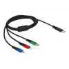 DeLOCK USB įkrovimo laidas 3 viename USB Type-C į Lightning / Micro USB 1 m
