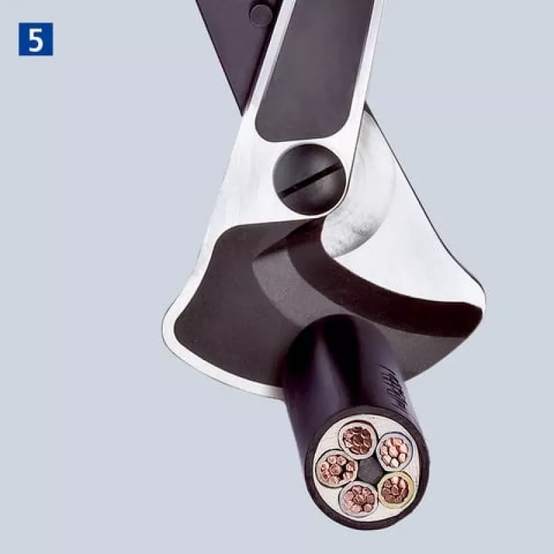 Kabelių žirklės Knipex 9532038 su reketiniu mechanizmu