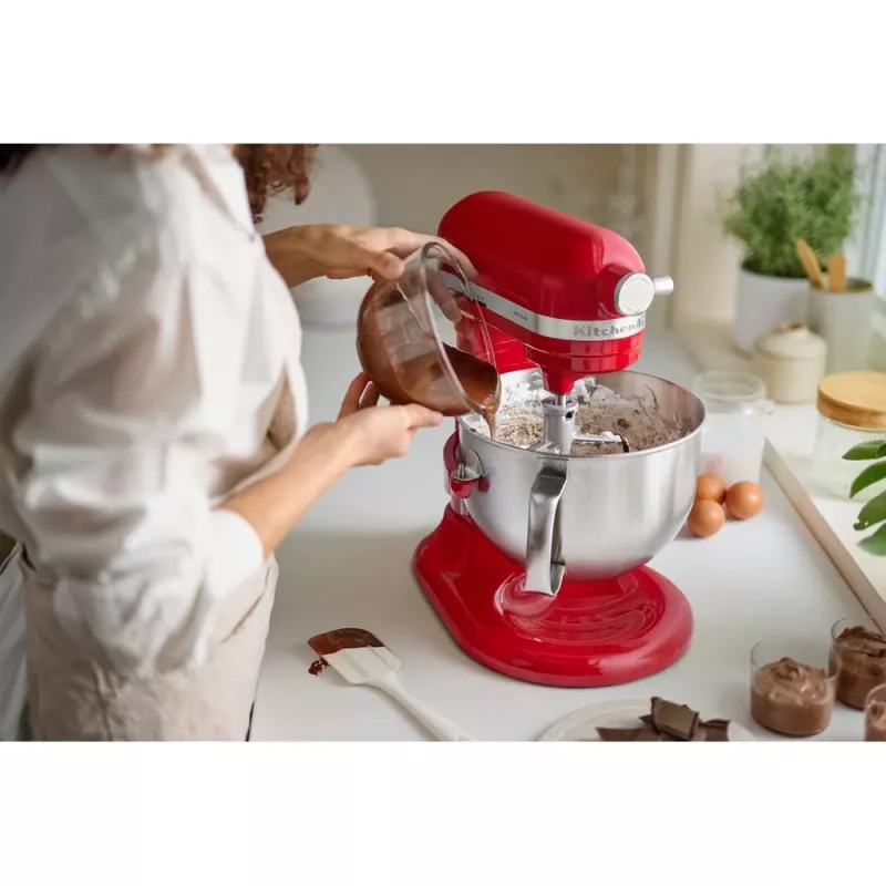 KitchenAid 5KSM60SPXEER stacionarus maišytuvas 375 W pilka, raudona, nerūdijantis plienas