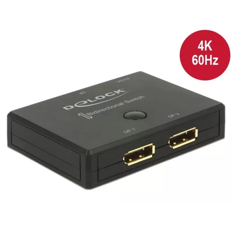 DeLOCK DisplayPort jungiklis, 4K, juodas