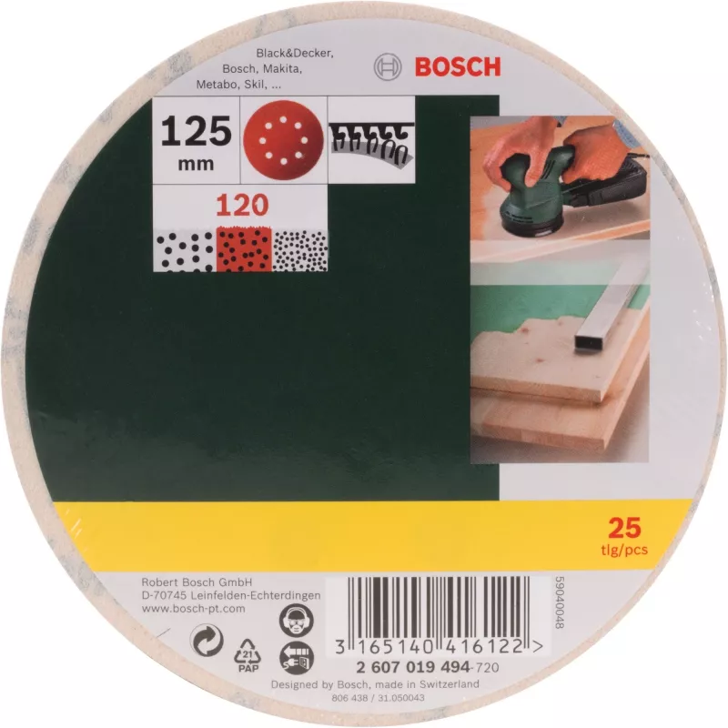 Šlifavimo lakštų rinkinys Bosch 2 607 019 494 – 25 vnt.