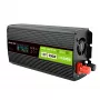 Green Cell PowerInverter LCD 12 V 500W/1000W automobilinis keitiklis su ekranu – gryno sinuso bangos keitiklis, juodas