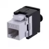Keystone modulis A-LAN MKB-U6-1 — RJ45 U/UTP Cat6, 22/26 AWG, juodai baltas ABS korpusas