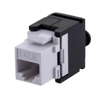 Keystone modulis A-LAN MKB-U6-1 — RJ45 U/UTP Cat6, 22/26 AWG, juodai baltas ABS korpusas