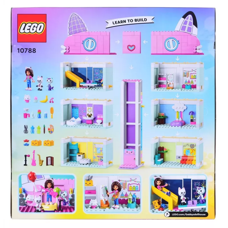 Konstruktorius LEGO Gabby's Dollhouse rinkinys 10788 — 498 detalių, 3 minifigūrėlės, nuo 4 metų