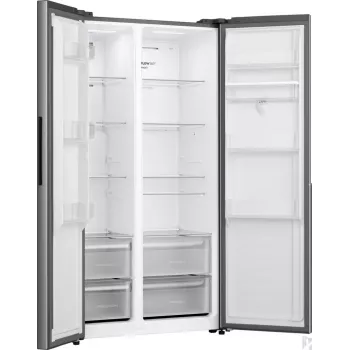 Gorenje HZF55082 NRS917E41XWD G400 – Laisvai pastatomas amerikietiškas šaldytuvas su šaldikliu, pilkas, 541 L, LED apšvietimas