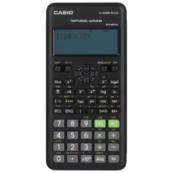 Mokslinis skaičiuotuvas CASIO FX-82ES PLUS-2 Pocket – 252 funkcijos, 12 skaitmenų taškinės matricos ekranas, maitinamas baterija (AAA), juodas