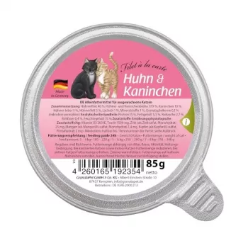 GRANATAPET Filet á la carte Vištiena su triušiu - šlapias ėdalas katėms - 85g