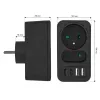 Maitinimo daliklis MACLEAN MCE249 F/B – 2 AC lizdai (16A + 6A) su 2×USB-A ir 2×USB-C PD 20W, EU kištukas, juodas