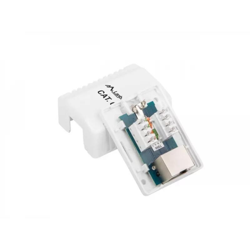 Sieninis RJ-45 lizdas baltas Lanberg OS6-0001-W