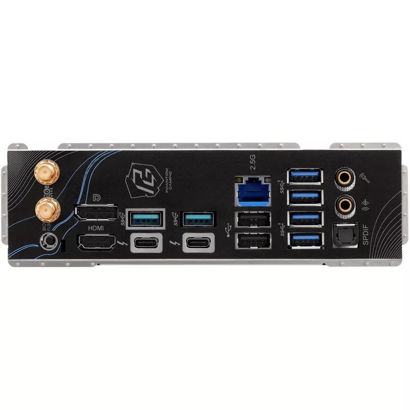 ASRock Phantom Gaming Z890M Riptide WiFi plokštė, Intel Z890, LGA1851, micro ATX, DDR5, iki 256 GB, Wi-Fi 6E, Bluetooth, 5GbE LAN, USB4
