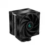 Oro aušintuvas DeepCool AK400 ZERO DARK PLUS — 120 mm FDB ventiliatorius, 4 šilumos vamzdeliai 6 mm, skirtas LGA 1700/AM4/AM5, aukštis 155 mm, juodas