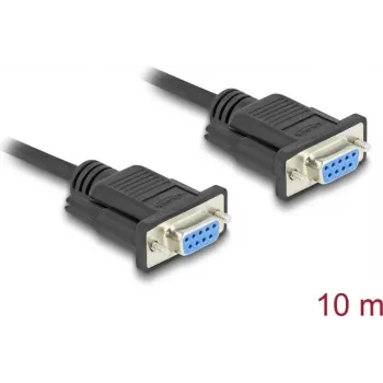 DeLOCK 86827 Serial kabelis juodas 10 m DB-9