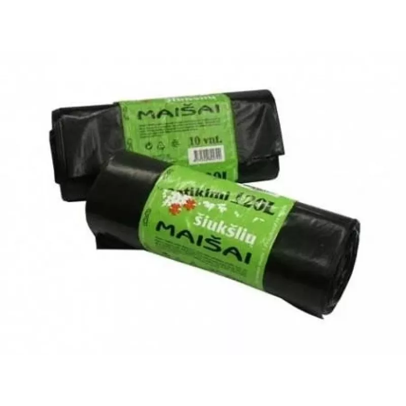 Šiukšlių maišai Plasta, 20 l / 20 vnt., 20 mikr., juodi