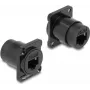 Tinklo kabelio modulis DeLOCK D-Type RJ45 Cat.6A moteriškas į moterišką Juodas