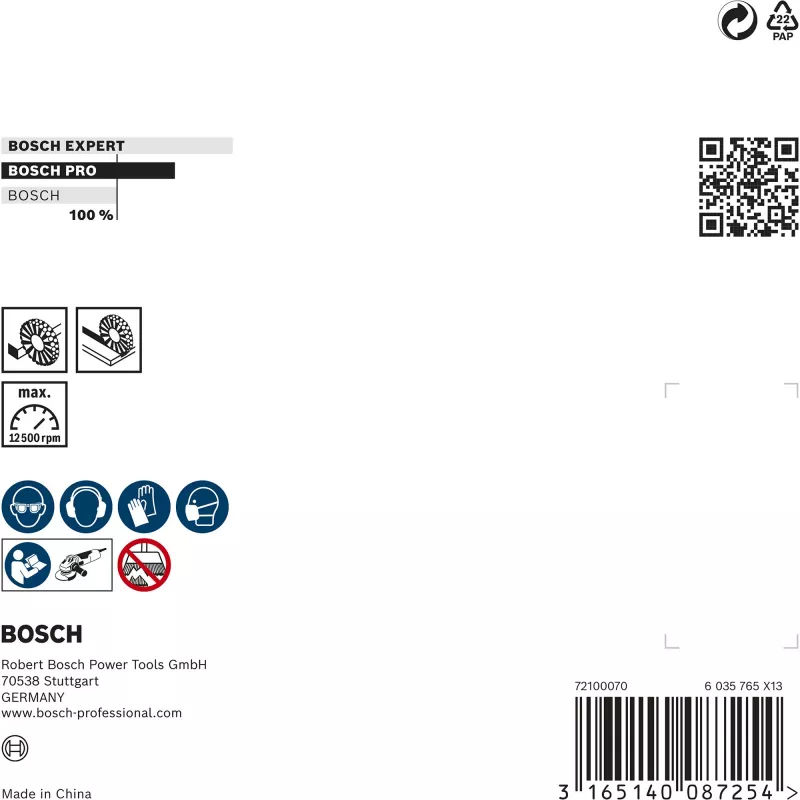 Šepečių ratas Bosch 2 608 622 059, 11,5 cm skersmuo, 0,5 mm vielos storis