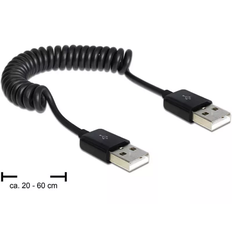 USB kabelis DeLOCK 83239 USB 2.0 0,6 m juodas
