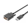 Adapterinis kabelis Assmann DisplayPort į DVI (24+1) M/M, 1,0 m, su užraktu, DP 1.2, juodas (AK-340301-010-S)