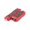 LANBERG NT-0501 tinklo kabelio testeris – RJ-11/RJ-12/RJ-45, iki 250 m, įmontuota baterija, LED indikatoriai, juodas