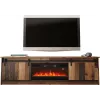 TV spintelė Cama Meble GRANERO su židinio sekcija, 2000×567×350 mm, medžio drožlių plokštė/MDF, stumdomos 2 durys, matinė sena mediena