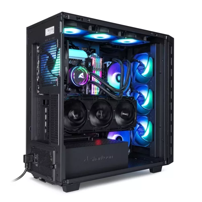 Sharkoon REBEL C80G RGB Midi Tower juodos spalvos