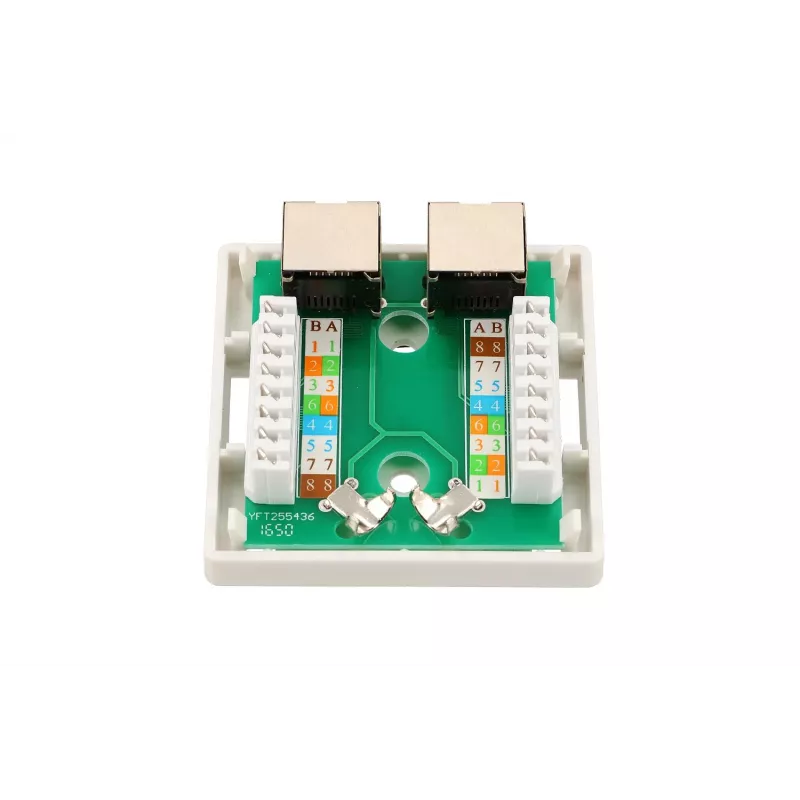 Paviršinis tinklo lizdas Extralink EX.9649 — 2x RJ45 Cat5e STP