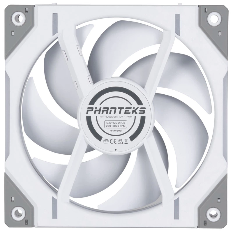 Ventiliatorius Phanteks D30-120 12 cm Baltas 250-2000 RPM Skysčio dinaminis guolis