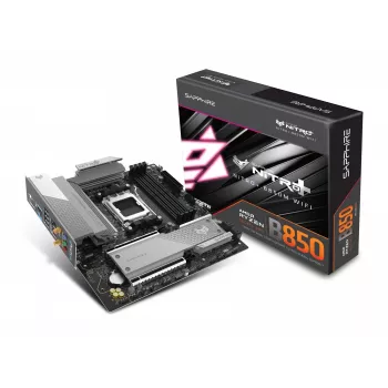 Motininė plokštė Sapphire NITRO+ B850M WIFI — AMD B850, Socket AM5, micro ATX, DDR5, 4x DIMM, Wi‑Fi 6, 2.5Gb LAN, 2x M.2