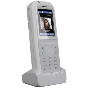 DECT ragelis agfeo DECT 77 IP — belaidis VoIP ragelis su garsiakalbiu, skambučio identifikavimu ir ekranu (baltas)