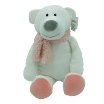 Bear Kamil Z Pink Accessories Tulilo – Rožinis meškiukas su šaliku 35 cm