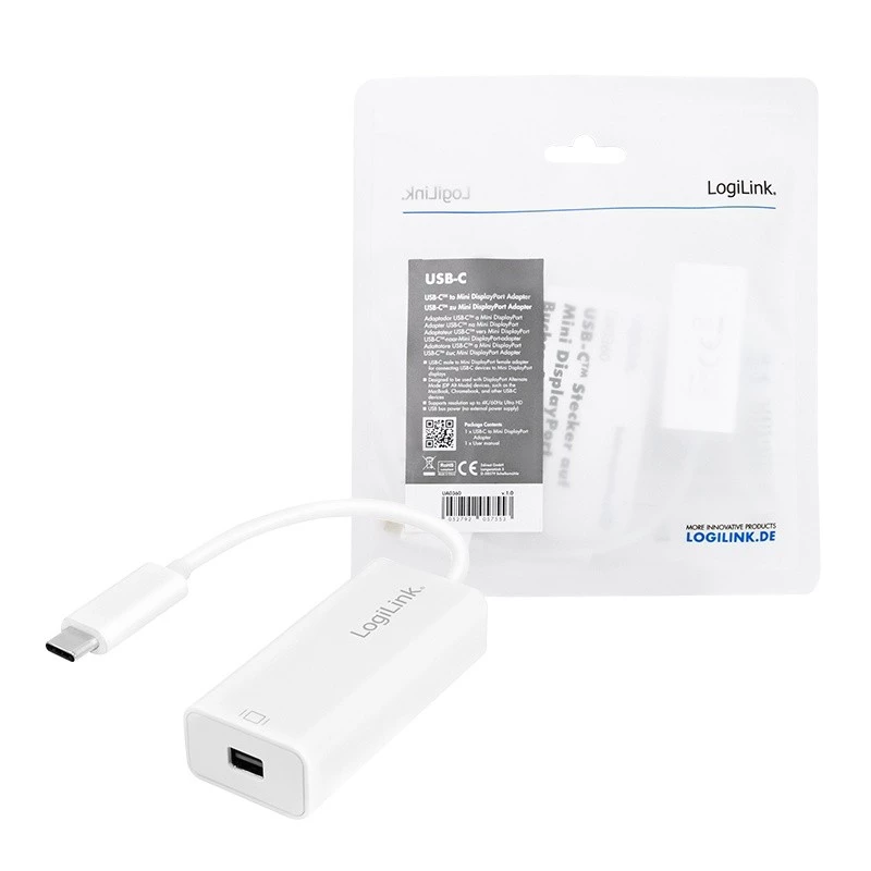 LogiLink UA0360 vaizdo adapterio kabelis USB-C į Mini DisplayPort
