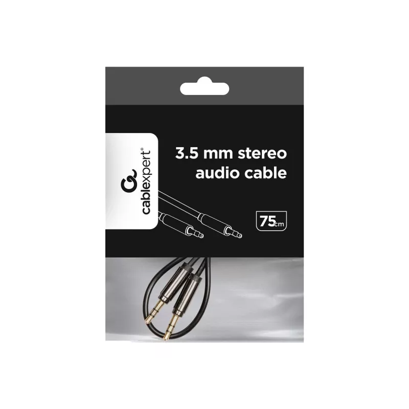 Gembird garso laidas CCAP-444-0.75M (Mini Jack M - Mini Jack M, 0,75 m, juoda spalva) 3,5 mm