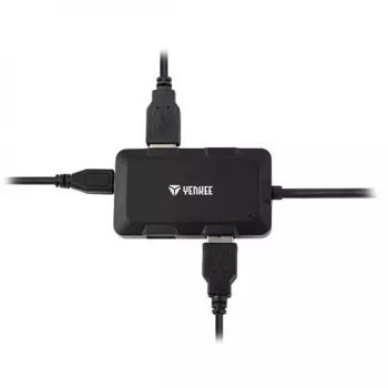 Yenkee YHB 4341BK 4 prievadų USB 3.0 šakotuvas su micro USB maitinimo įėjimu