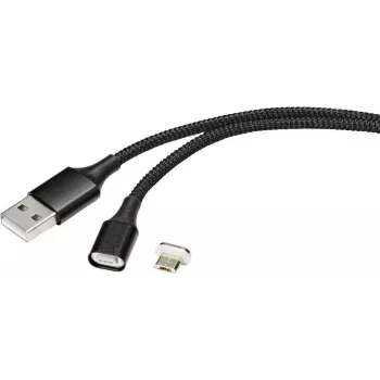 Renkforce RF-4746074 USB kabelis 1 m USB 2.0 USB A Micro-USB B juodas (RF-4746074)