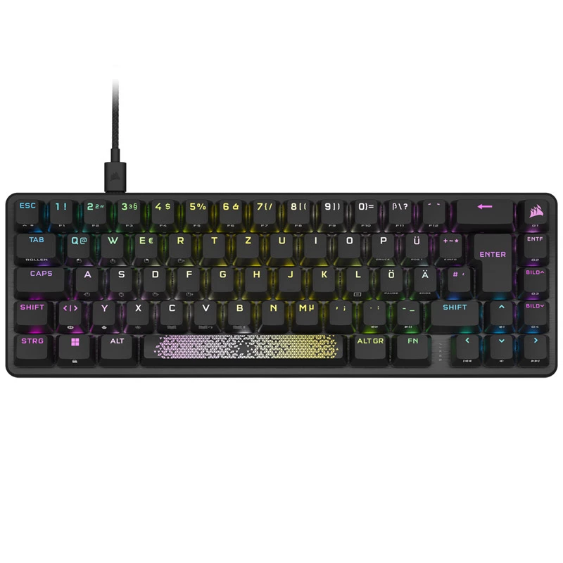 Corsair K65 PRO MINI klaviatūra žaidimams USB QWERTZ vokiška juoda