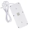Maitinimo blokas MACLEAN MCE389 W – 6 kištukinių lizdų, 4×USB-A, 1×USB-C, 2500W, 110–240V, 1,5 m laidas, baltas
