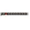EnerGenie EG-PDU-014-F Rack maitinimo skirstytuvas (8 FR lizdai, 1U, 16A, Schuko kištukas, 3 m, juoda spalva)